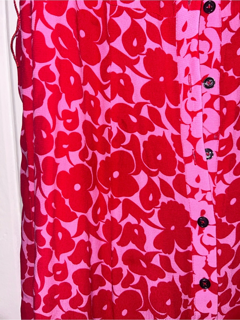 Boden Pink Floral Button Front Midi Shirt Dress Belted US 4R UK 6R - Picture 3 of 8